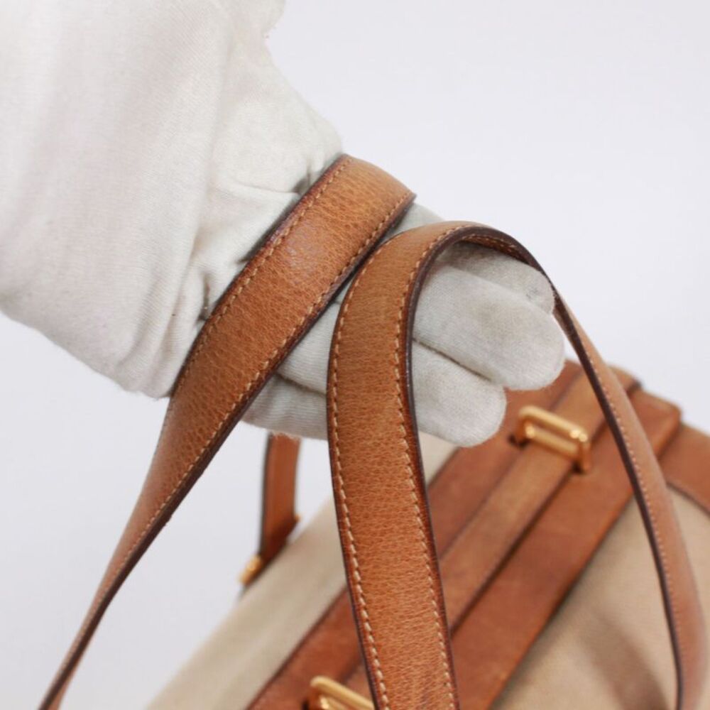 Hermes Leather Canvas Boston Bag - Picture 8 of 10